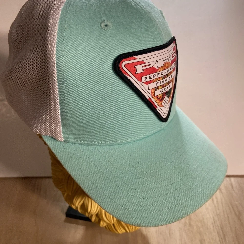 PFG Performance Fishing‎ Gear Fitted Trucker Hat Teal S/M Colorblock Columbia
